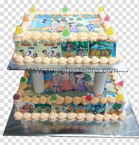Buttercream Birthday cake Sugar cake Torte Frosting & Icing, chota bhim transparent background PNG clipart