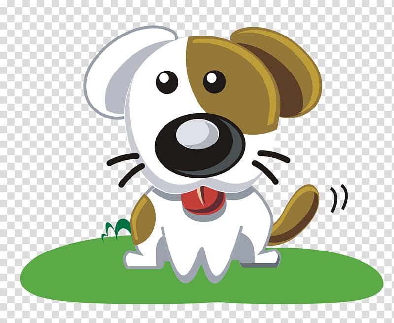 , puppy squatting on the grass material transparent background PNG clipart