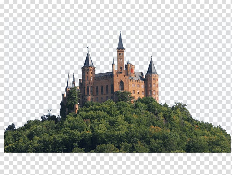 brown and blue castle on top of mountain, Castle On Hill transparent background PNG clipart