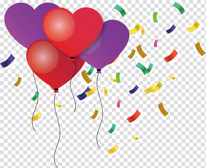 Toy balloon Birthday Love , Red purple love balloon transparent background PNG clipart