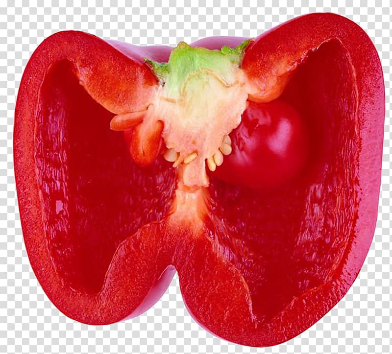Bell pepper Vegetable Auglis, Cut persimmon pepper transparent background PNG clipart