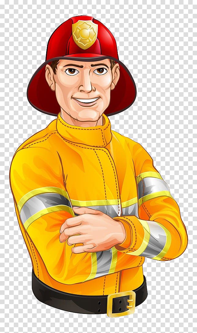 Firefighter Police officer Drawing Illustration, A man with a hat transparent background PNG clipart