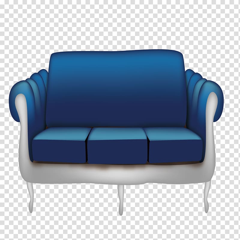 Sofa bed Comfort Couch, Beautiful blue sofa cushions transparent background PNG clipart