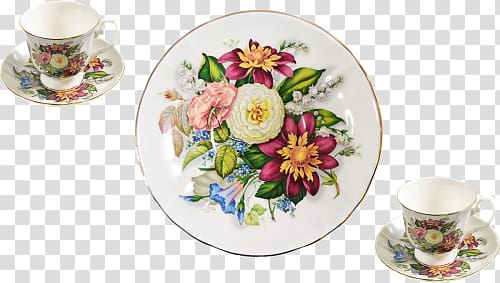 Coffee cup Cut flowers Saucer Porcelain Plate, Plate transparent background PNG clipart