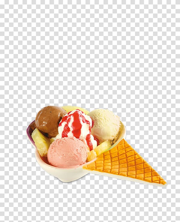 Gelato Neapolitan ice cream Sorbet Sundae, cafe carte menu transparent background PNG clipart