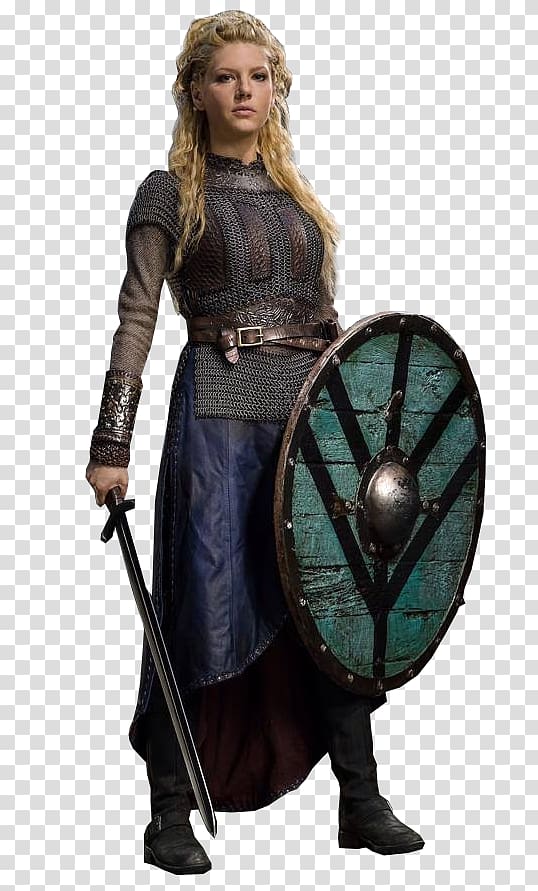 woman holding sword and shield, Lagertha Vikings, Season 2 Television show Shield-maiden, sophie turner transparent background PNG clipart