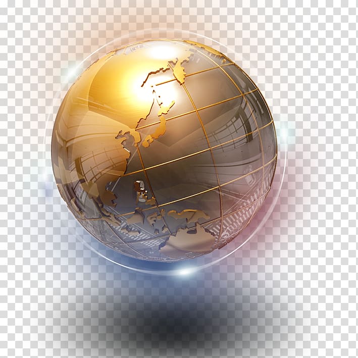 gold globe illustration, Earth science Cloud computing Data, Earth transparent background PNG clipart