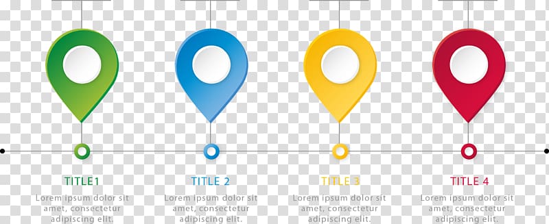 four assorted-color location pin illustration, Timeline, Information timeline transparent background PNG clipart