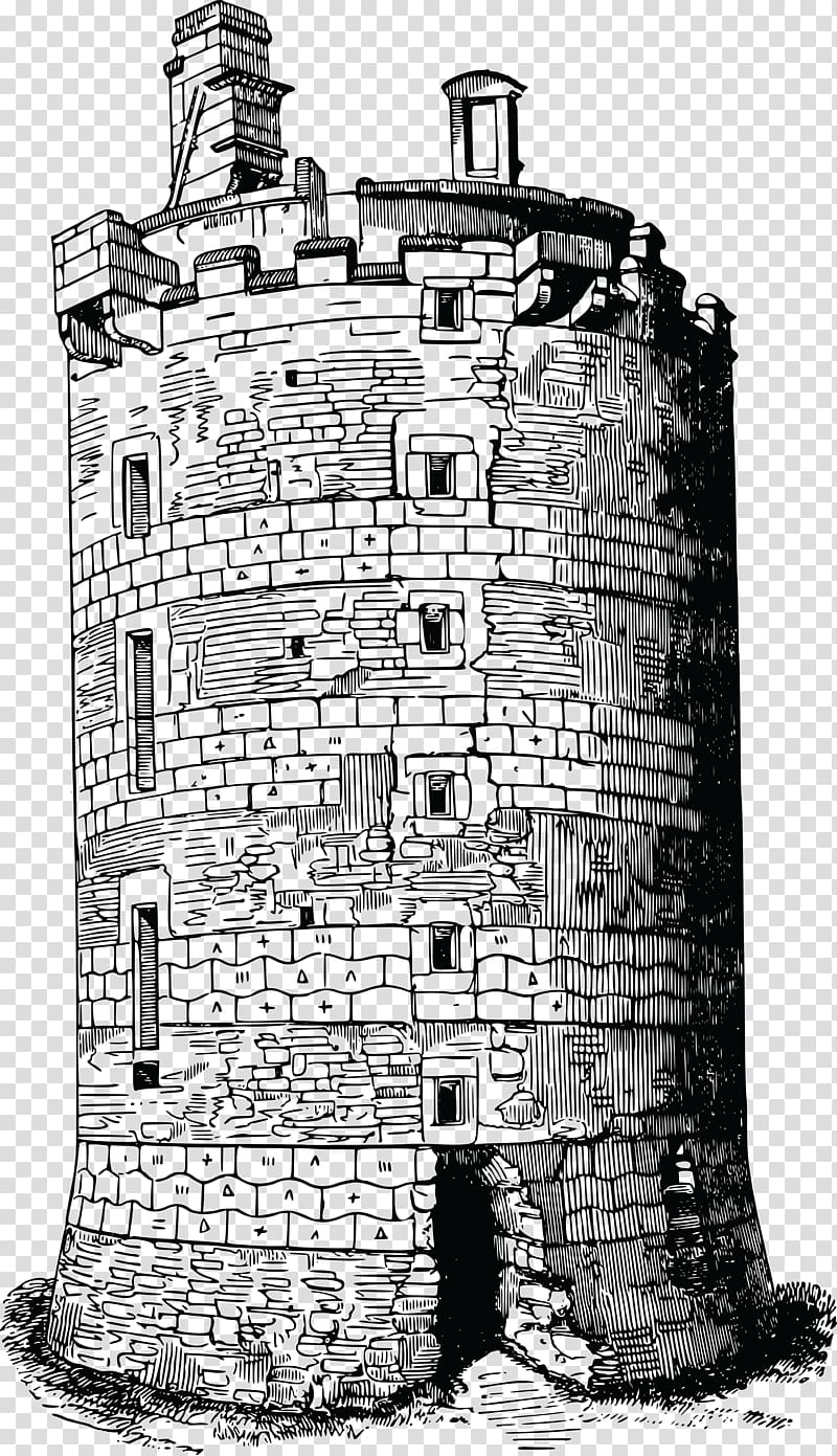 Tower Fortification Black and white , others transparent background PNG clipart