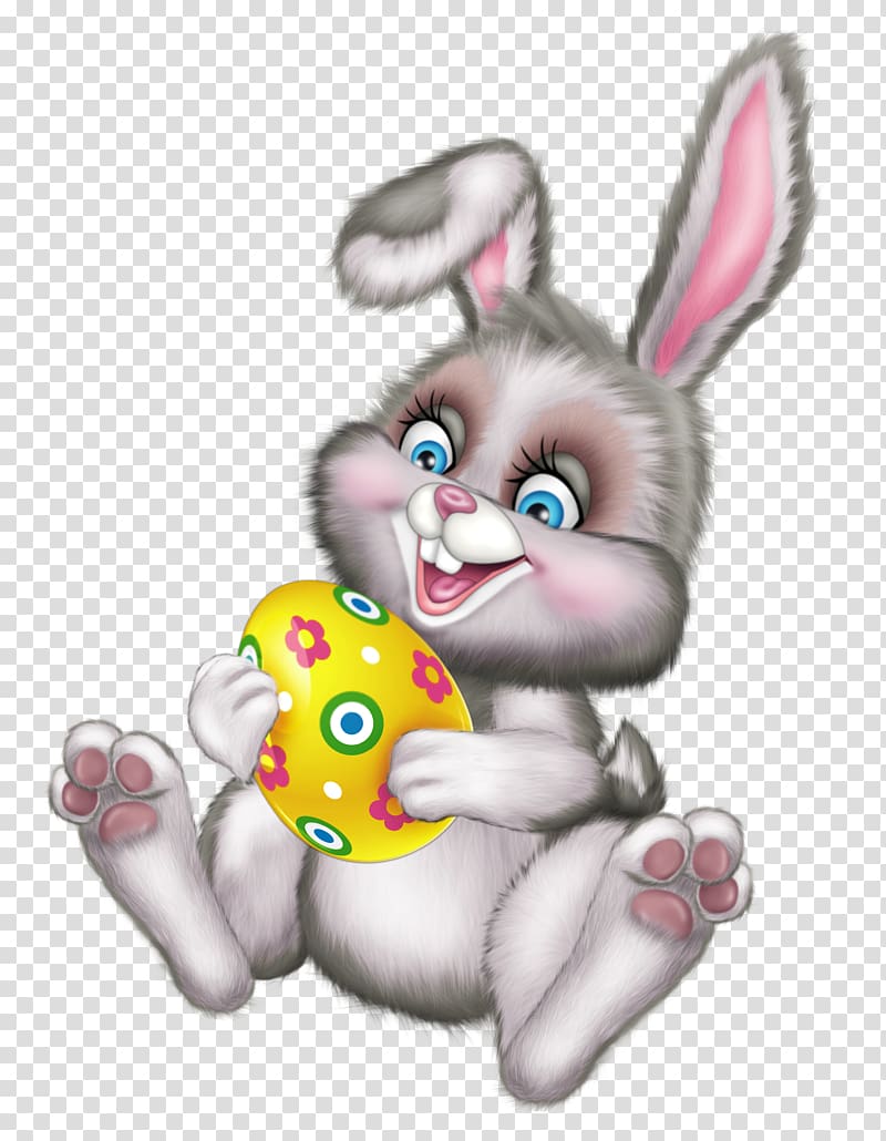 Easter bunny , Easter , Cute Easter Bunny with Egg transparent background PNG clipart