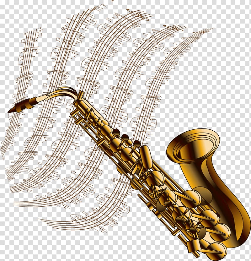Musical instrument Saxophone Graphic design, Sheet music with saxophone material transparent background PNG clipart