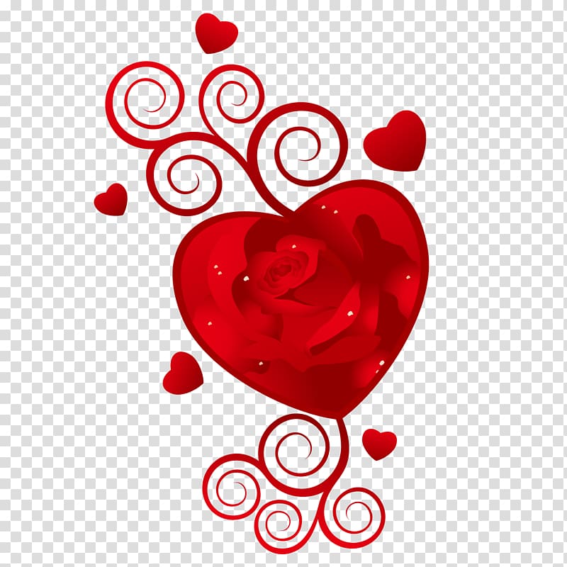Happy Valentines Day February 14 Wish, Red rose heart transparent background PNG clipart