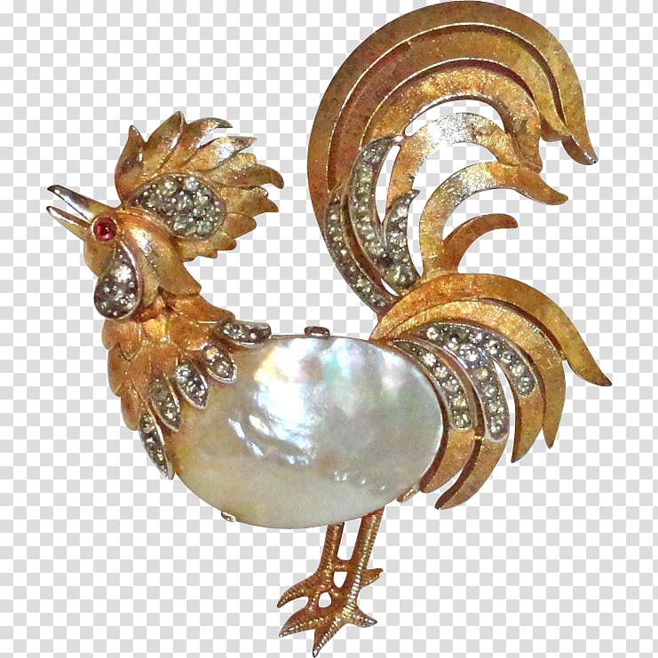 Rooster Brooch Pearl Imitation Gemstones & Rhinestones Nacre, Jewellery transparent background PNG clipart