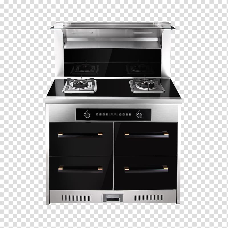 Gas stove Kitchen stove Oven Small appliance Drawer, Intelligent integrated kitchen transparent background PNG clipart