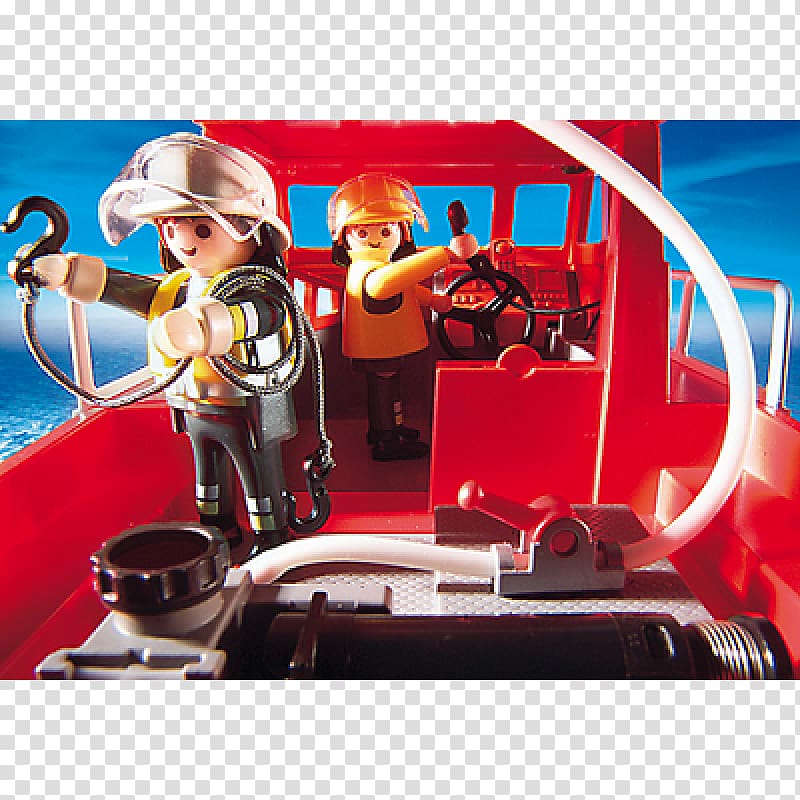 Playmobil Fire Rescue Boat With Pump Toy Police Headquarters with Prison Fireboat, toy transparent background PNG clipart