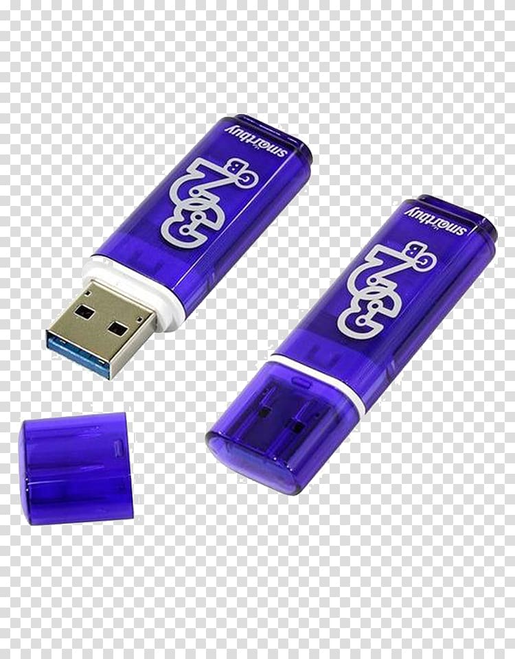 USB Flash Drives Computer hardware Data storage Technology Cobalt blue, technology transparent background PNG clipart