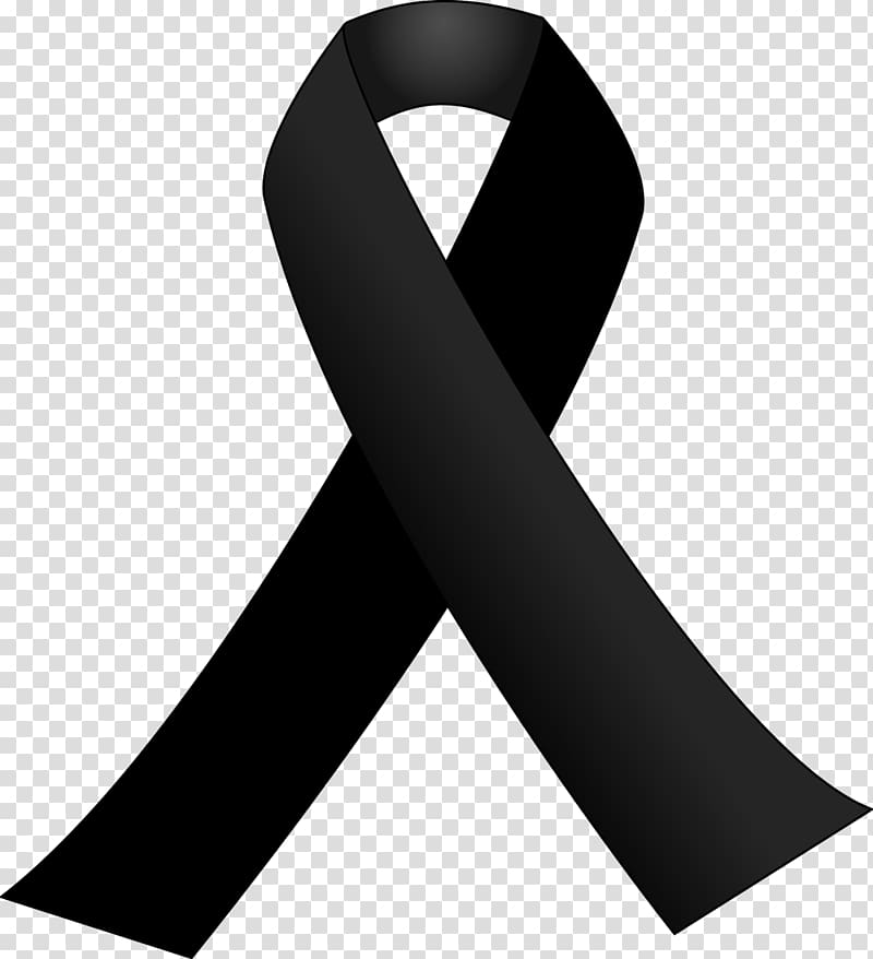Black ribbon Awareness ribbon , cancer transparent background PNG clipart