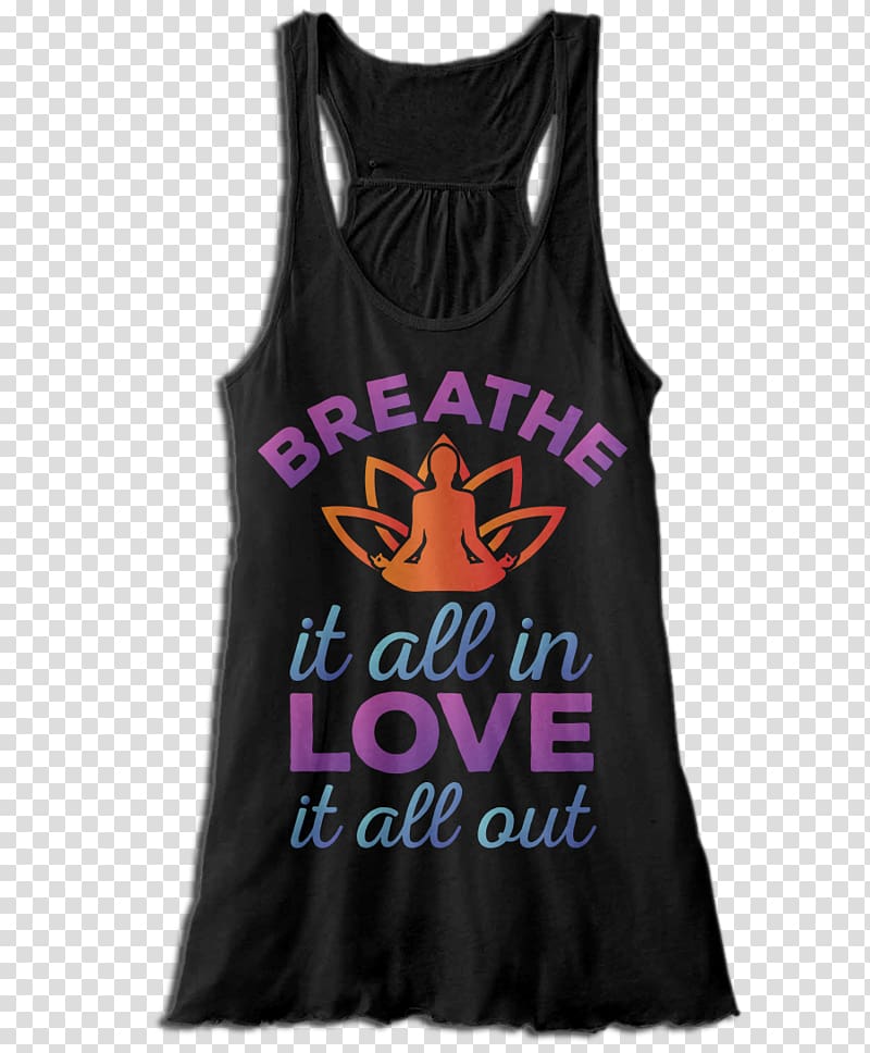 Gilets T-shirt Active Tank M Sleeveless shirt, breathe in breathe out transparent background PNG clipart