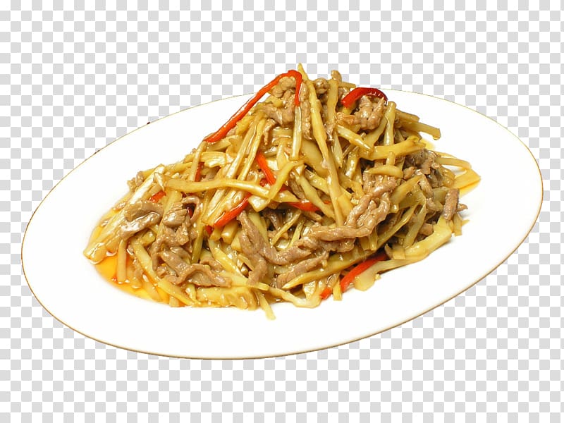 Chow mein Lo mein Yakisoba Fried noodles Chinese noodles, Homemade beef dry bamboo shoots transparent background PNG clipart