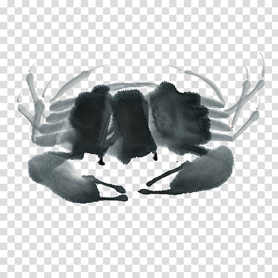 Chinese mitten crab Yangcheng Lake Ink wash painting, crab transparent background PNG clipart