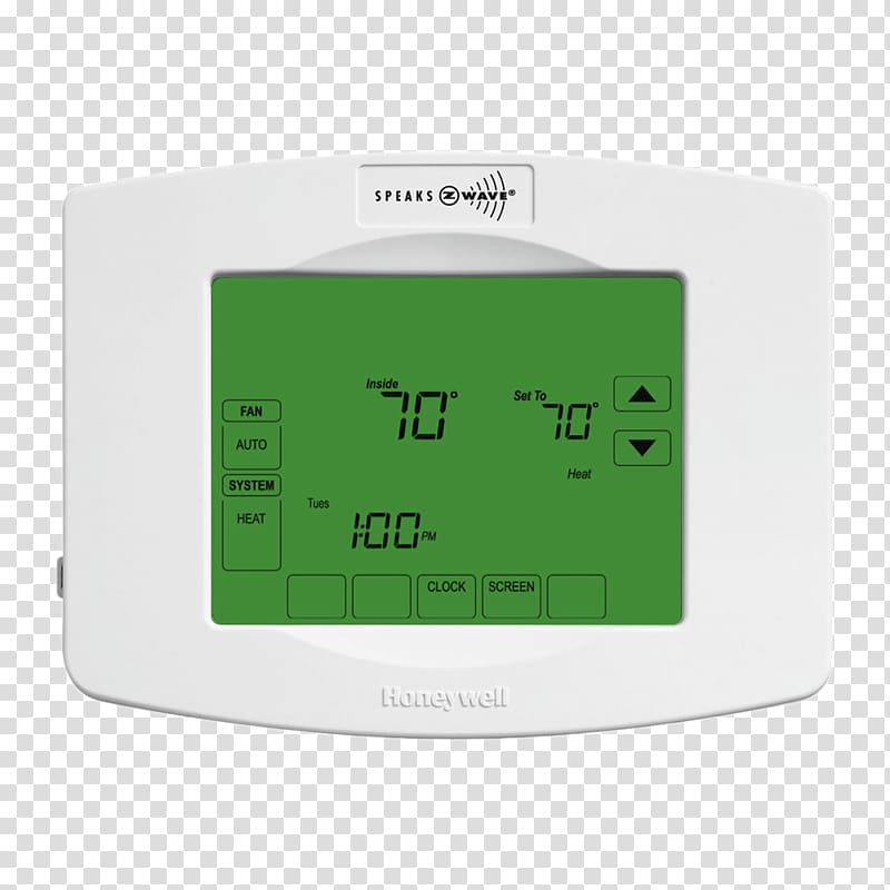 Programmable thermostat Honeywell Z-Wave Honeywell ZWStat Z-Wave, honeywell transparent background PNG clipart