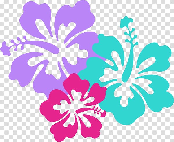 purple, teal, and pink orchid illustration, Hawaiian Flower , Hawaii Graphics transparent background PNG clipart
