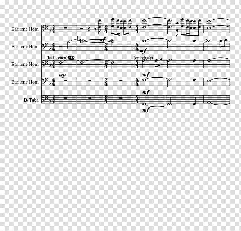 Sheet Music Tuba Euphonium Brass Instruments, sheet music transparent background PNG clipart