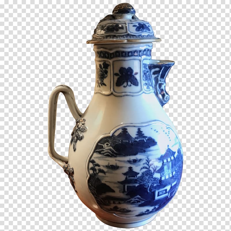 Jug Ceramic Blue and white pottery Cobalt blue, chinese baluster transparent background PNG clipart