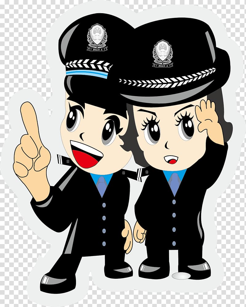 Police Officer Cartoon Chinese Public Security Bureau Firefighter Beautiful Handsome Special Police Transparent Background Png Clipart Hiclipart