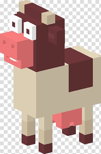 Minecraft cow, Crossy Road Cow transparent background PNG clipart