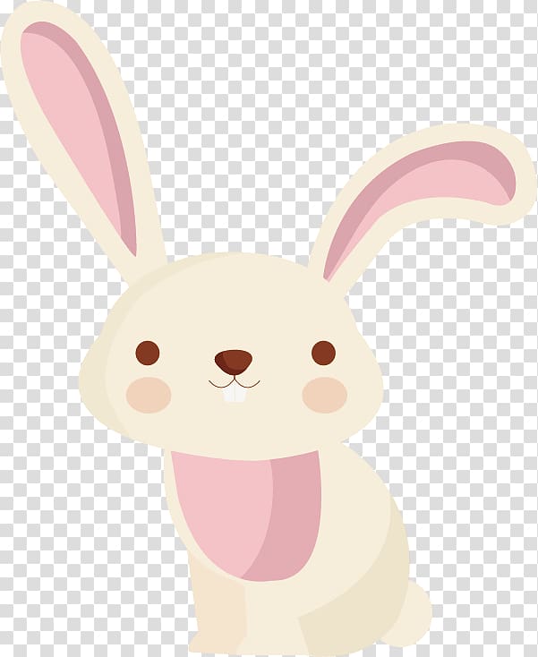 Easter Bunny Rabbit Hare Cartoon Illustration, Little pink bunny transparent background PNG clipart