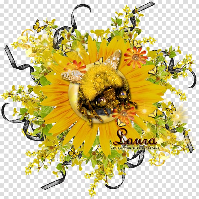 Common sunflower Cut flowers Flower bouquet Blume Interflora, bee kiss transparent background PNG clipart