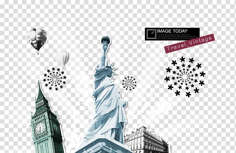 Statue of Liberty Christ the Redeemer World Landmark, Hand painted Statue of Liberty world landmark balloon transparent background PNG clipart