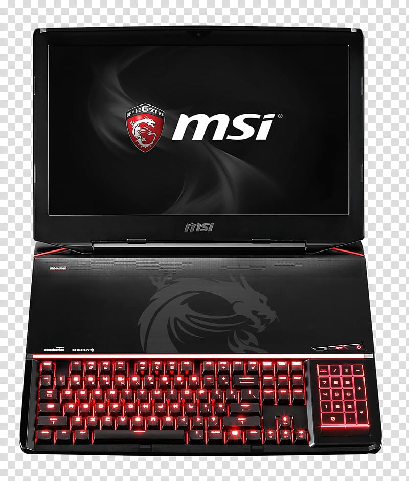 Extreme Performance Gaming Laptop GT80 Titan SLI MSI Wind Netbook Computer keyboard, notebook transparent background PNG clipart