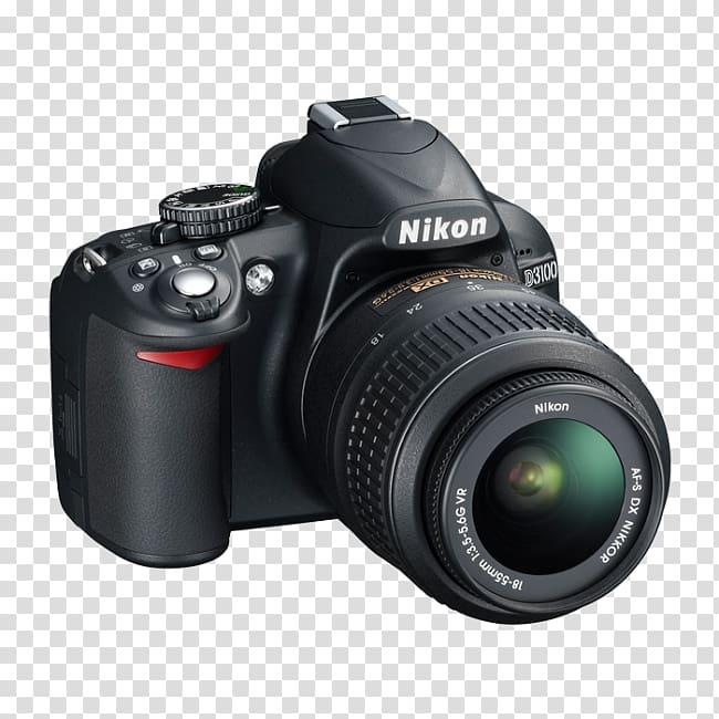 Nikon D3100 Nikon D3200 Nikon D3000 Nikon AF-S DX Zoom-Nikkor 55-200mm f/4-5.6G Canon EF-S 18u201355mm lens, Digital SLR Camera transparent background PNG clipart