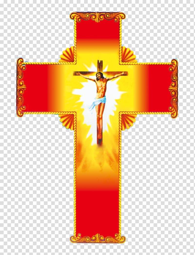 Christian cross Crucifix, Red Cross Jesus material transparent background PNG clipart