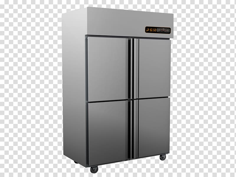 Refrigerator Home appliance Door Gratis, Silver four refrigerator transparent background PNG clipart