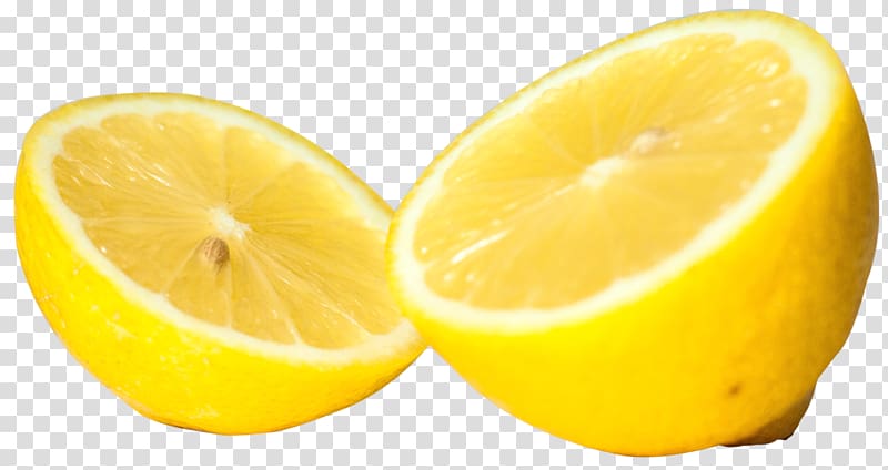 sliced citrus, Lemon-lime drink Citron Yellow, Freshly Cut Half Lemon transparent background PNG clipart