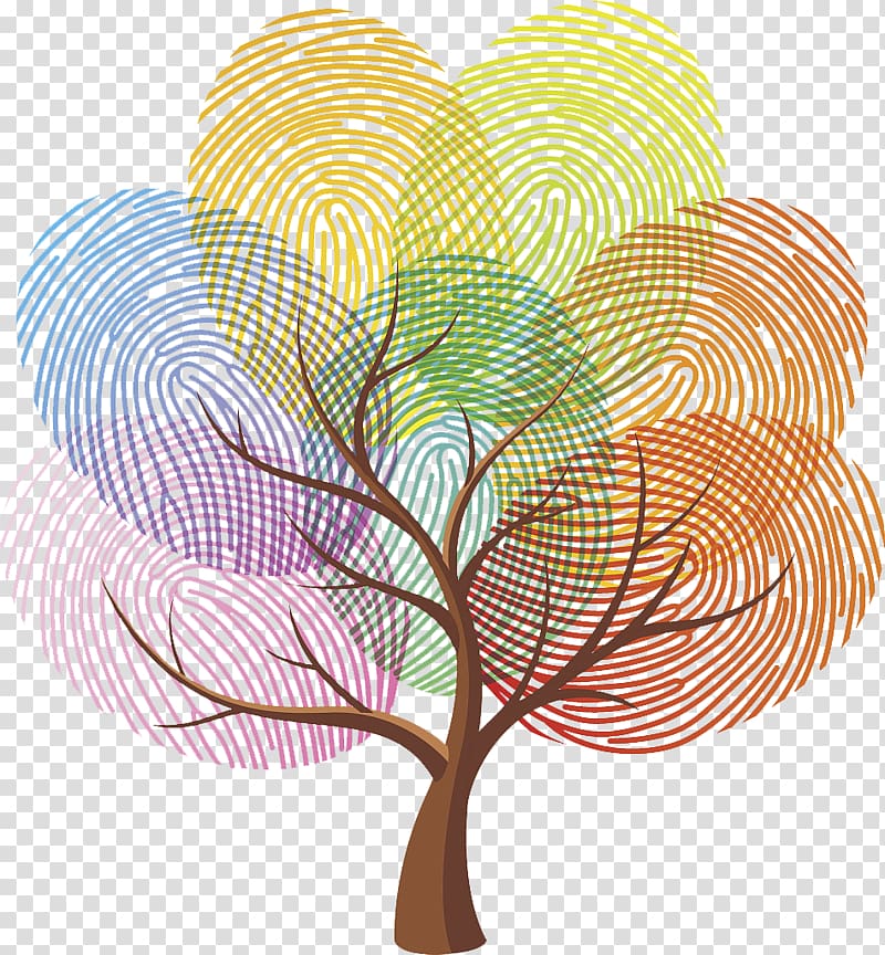 color fingerprint tree transparent background PNG clipart