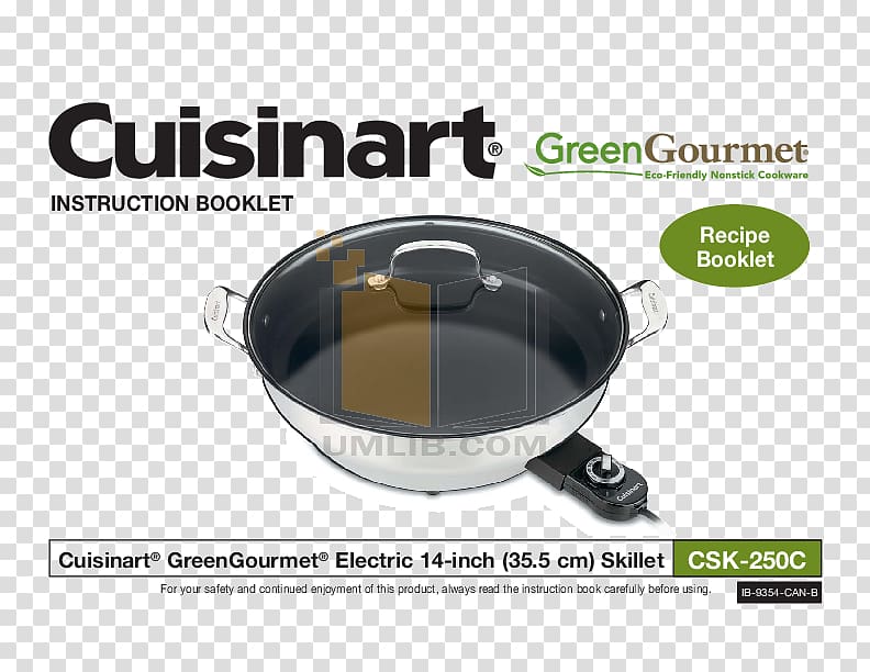 Product Manuals Cuisinart Pure Indulgence ICE-30 Frying pan Cuisinart ICE-100, frying pan transparent background PNG clipart