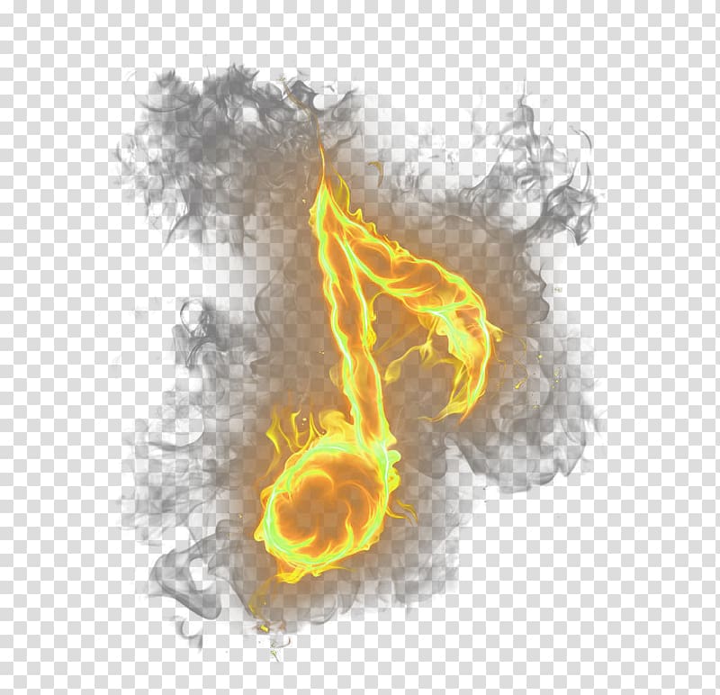 red note fire illustration, T-shirt Chroma key Musical note Flame, Yellow Fresh Flame note effect element transparent background PNG clipart