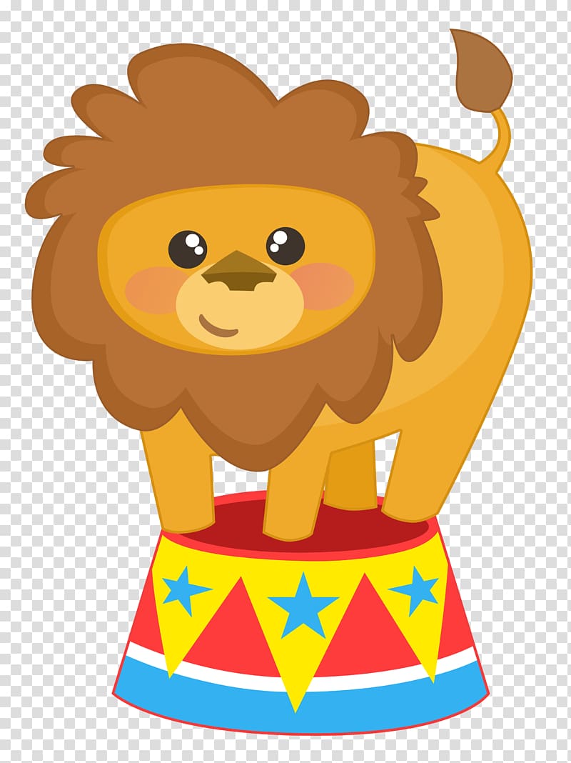 Circus Clown Lion, carnival theme transparent background PNG clipart