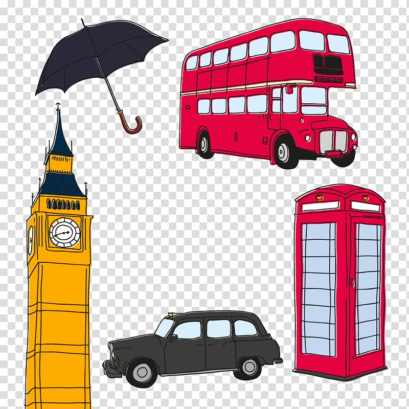 London Party, double-decker bus transparent background PNG clipart