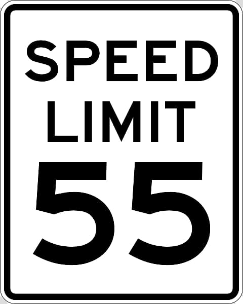 United States Speed limit Traffic sign Miles per hour Manual on Uniform Traffic Control Devices, 55 Mph Sign transparent background PNG clipart