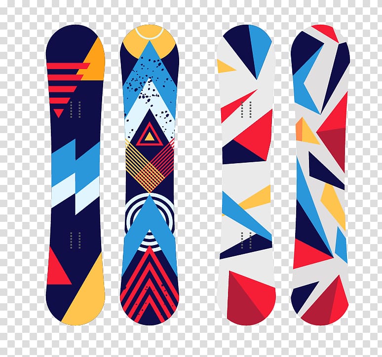 Snowboarding, Colorful skateboard transparent background PNG clipart