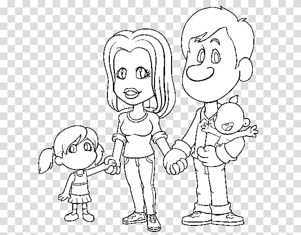 Coloring book Family Drawing Father, Family transparent background PNG clipart