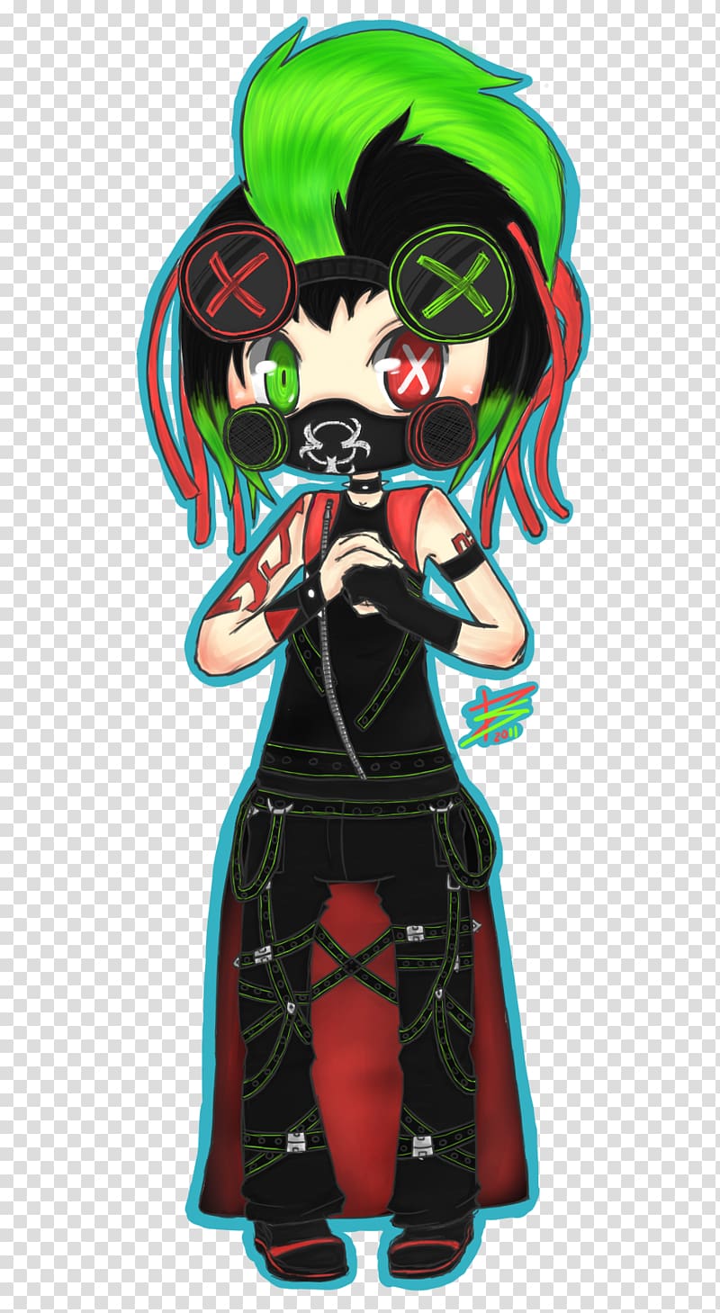 Cybergoth Goth subculture Drawing Chibi , goth transparent background PNG clipart