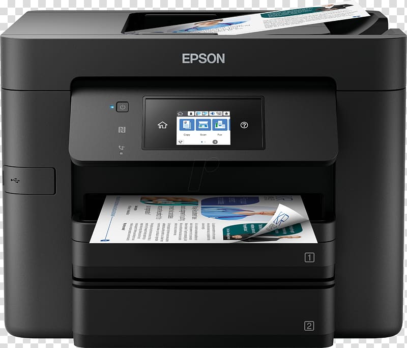 Epson WorkForce Pro WF-4730DTWF Inkjet printing Multi-function printer, printer transparent background PNG clipart