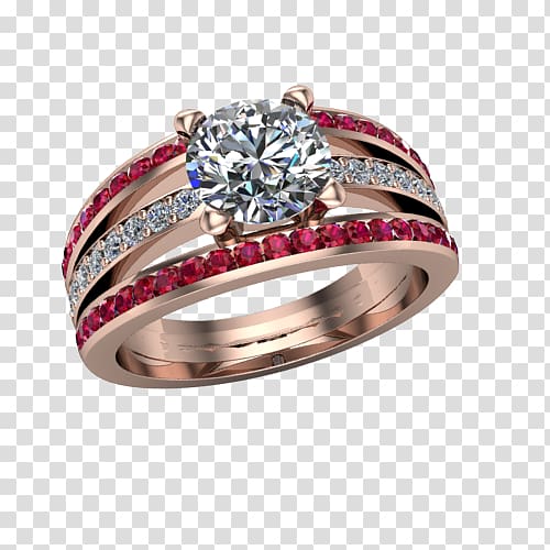 Wedding ring Ruby Silver Diamond, ring transparent background PNG clipart