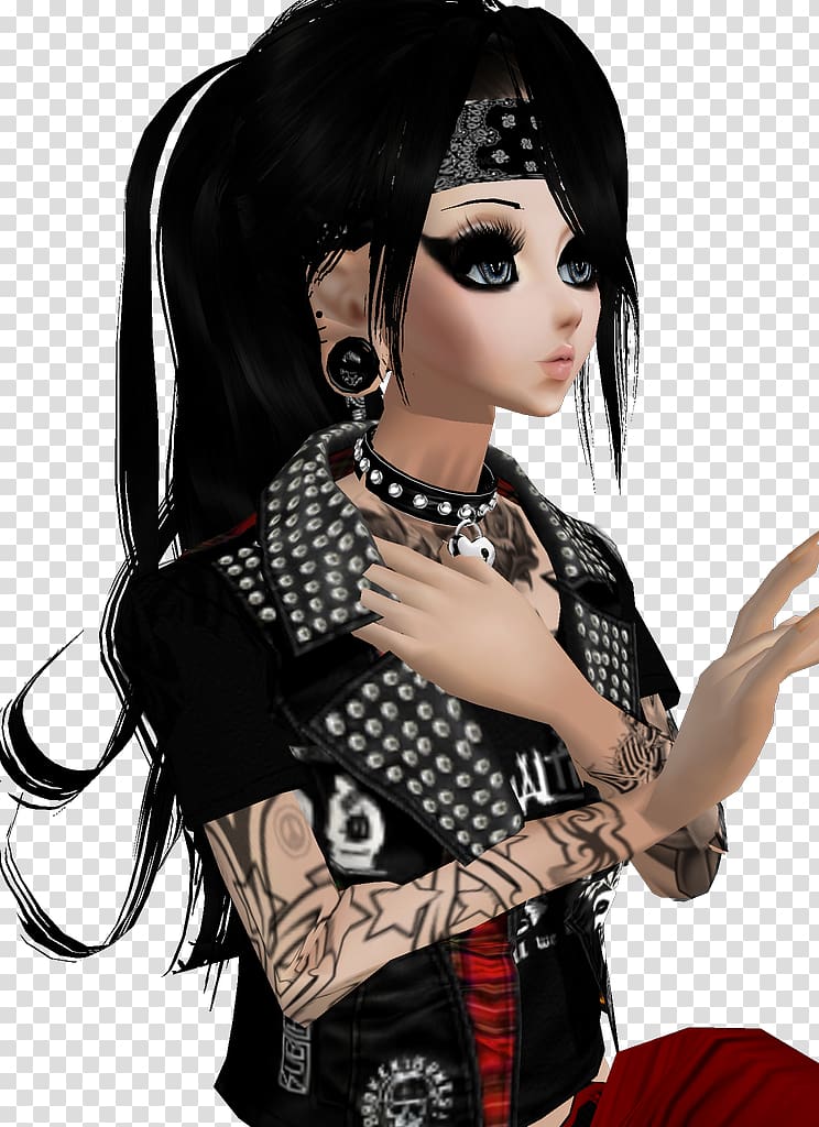 IMVU Change your voice Game Black hair, snap transparent background PNG clipart